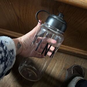 PINK Victoria's Secret Black and Clear Water Bottle